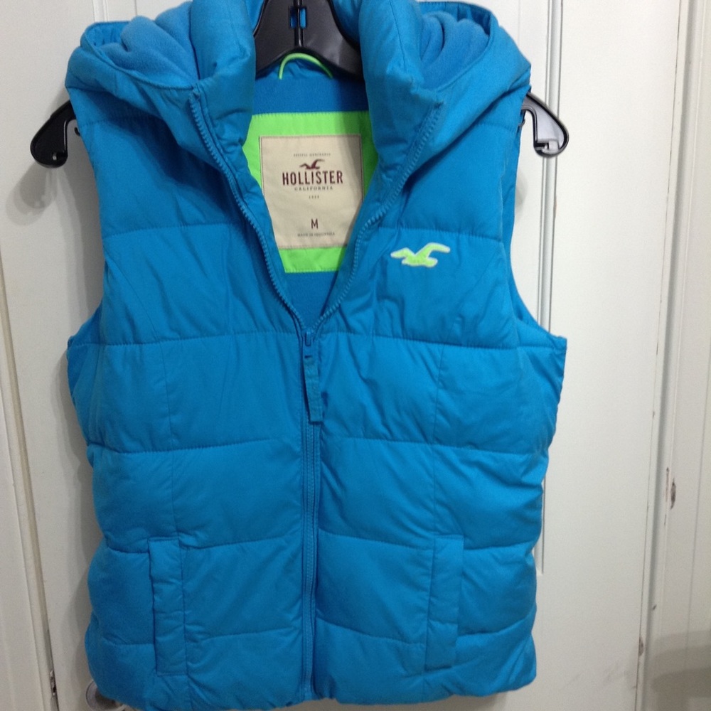Bright Blue Puffy Hollister Vest